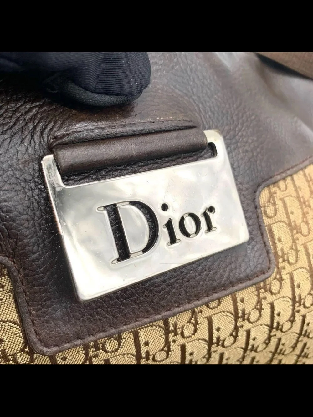 Dior Brown Monogram Canvas Crossbody with Dark Brown Trim